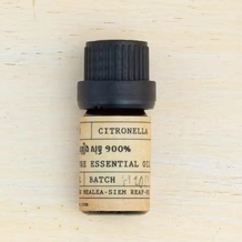 Small bottle of Herbal Kulen citronella essential oil made from Cambodian botanicals.